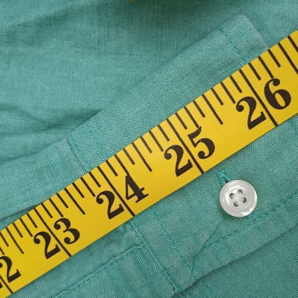 OldNavy ClassicFit XXL Green LngSlvRollTab LinenBlendPocketsButtonUp Men's Shirt - Picture 6 of 8